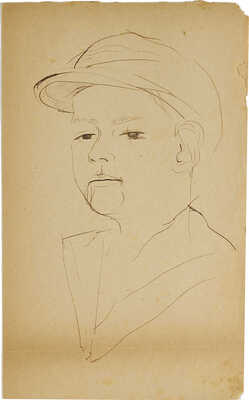 Топорков Дмитрий Александрович. Мужчина в кепке (на оборотной стороне набросок мужчин)